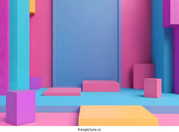 Abstract Geometric Colorful Shapes Background