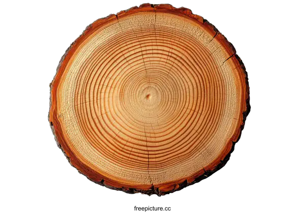 [Transparent Background PNG]Close-up of Wood Tree Trunk Cross-section
