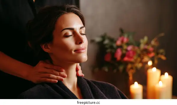 Relaxing Neck Massage in a Spa Setting
