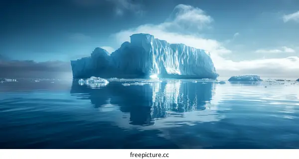 Giant Iceberg Floating in the Ocean