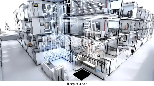 Modern Smart Apartment Building Design Visualization