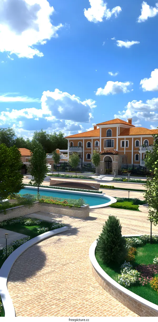 Beautiful Modern House with a Pool and Garden