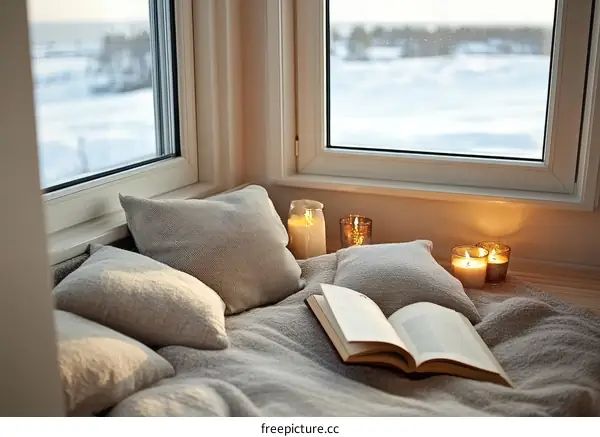 Cozy Winter Window Seat Reading Nook