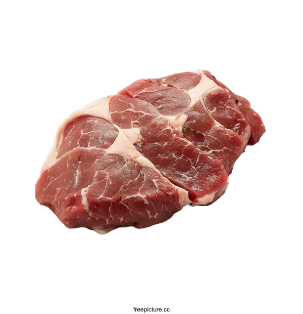 [Transparent Background PNG]Fresh Raw Beef Steak Isolated On White Background