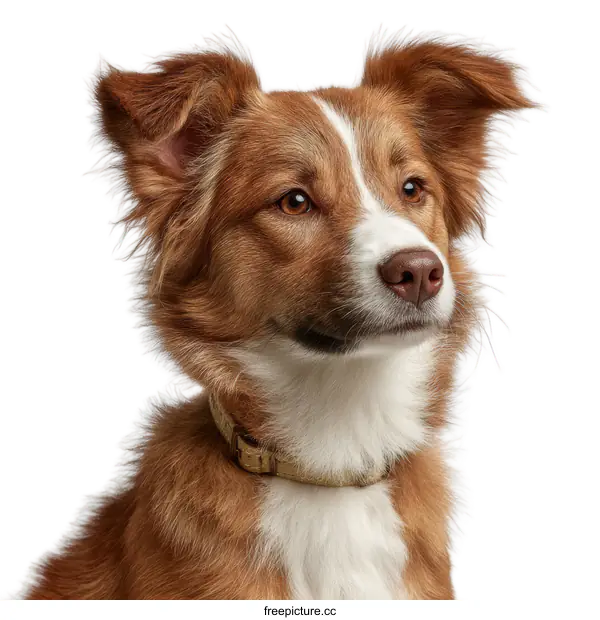 [Transparent Background PNG]Close-up Portrait of a Red and White Dog