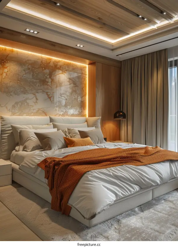 Modern Bedroom Interior Design with Wooden Elements