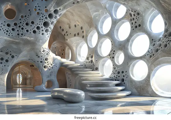 Futuristic Interior Design With Organic Shapes