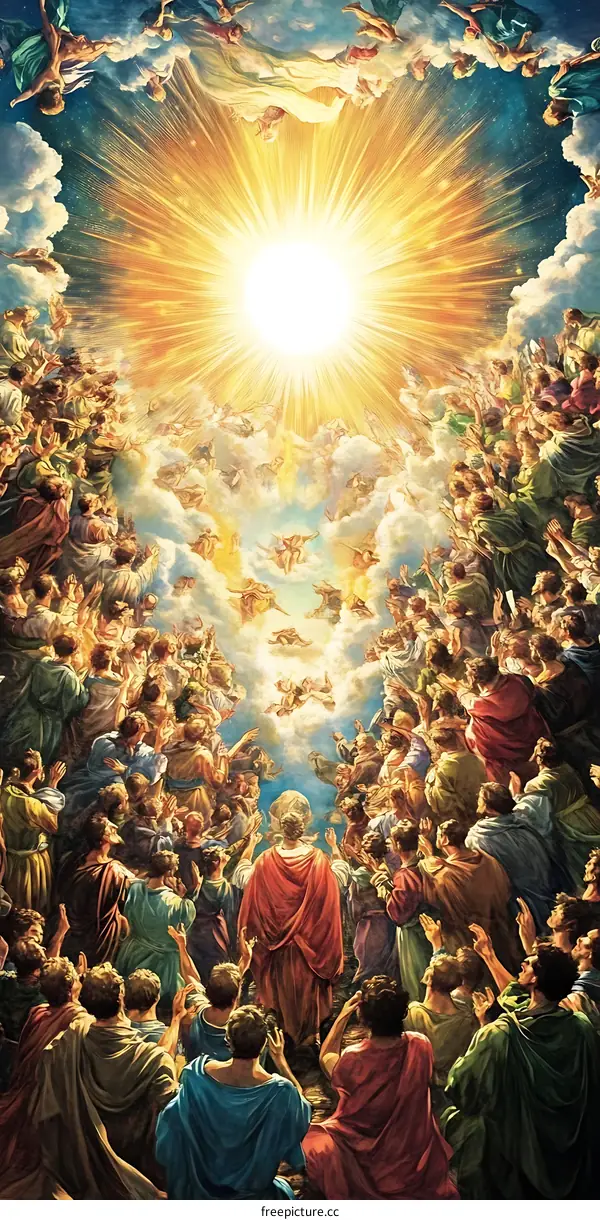 Painting of People Ascending to Heaven