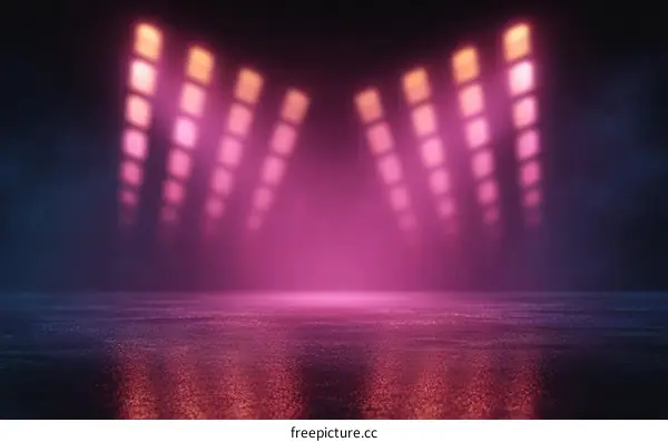 Neon Pink Stage Light Abstract Background