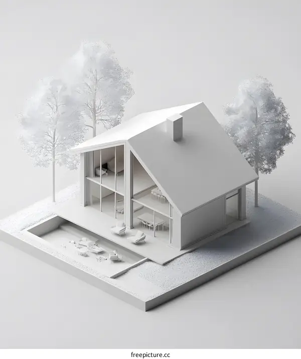 Modern Minimalist House Design Illustration