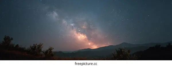 Night Sky Milky Way Over Mountains