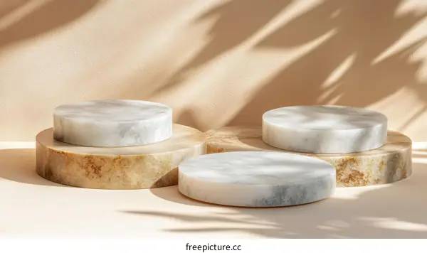 Marble Display Platforms with Natural Light