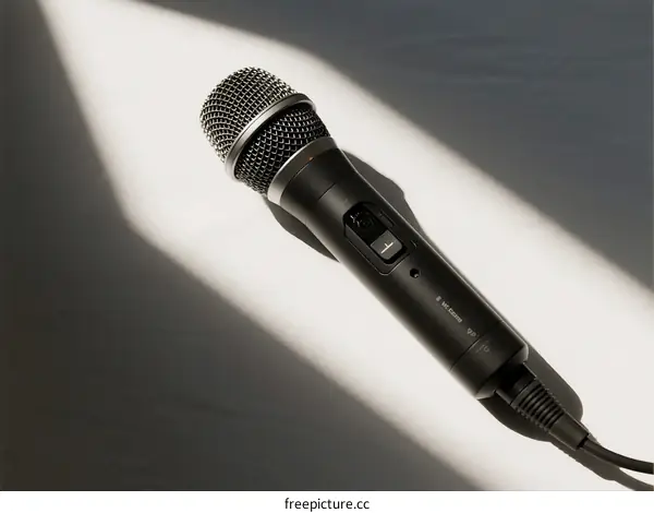 Professional dynamic microphone with switch and cable