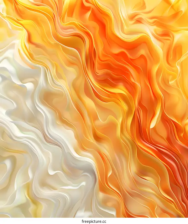 Abstract Wavy Orange And White Background