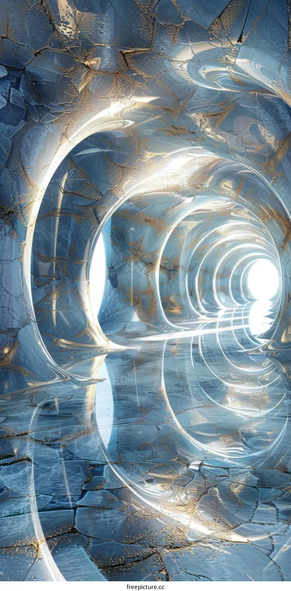 Abstract Blue and Gold Painting