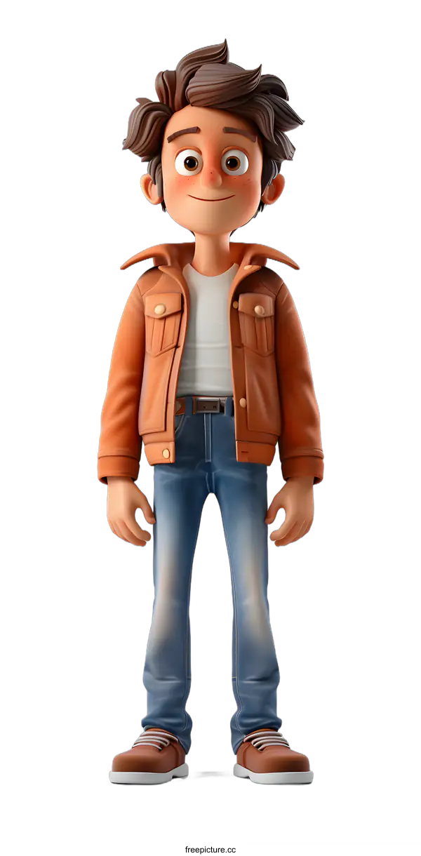 [Transparent Background PNG]3D Cartoon Character Illustration of Young Boy
