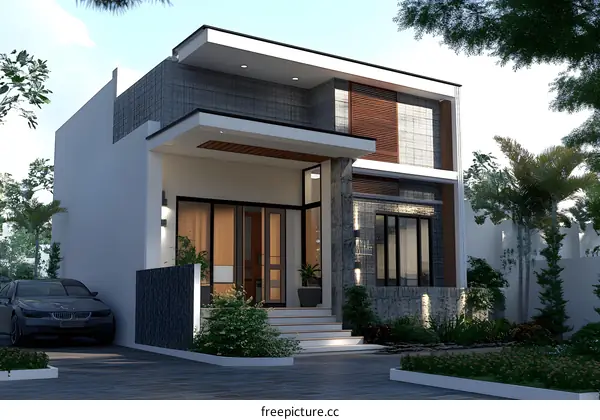Modern Two Story Home with Minimalist Design
