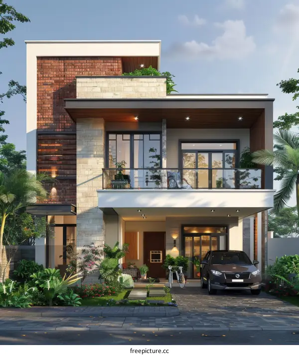 Modern House Exterior Design Illustration