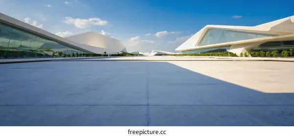 Modern Architecture Empty Plaza Exterior View