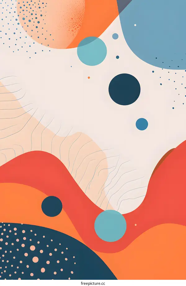 Abstract Art Background with Colorful Shapes and Dots