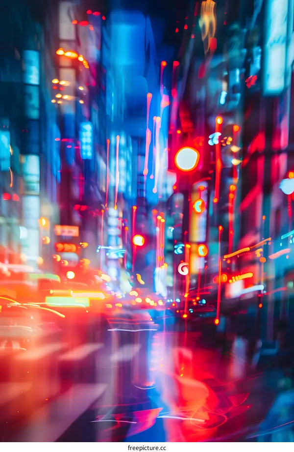 Abstract City Lights Blurred Motion