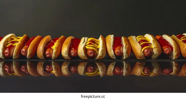 Assortment of Hot Dogs with Condiments
