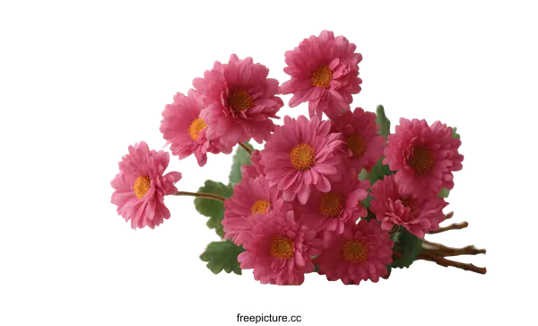 [Transparent Background PNG]Pink Chrysanthemum Bouquet on White Background