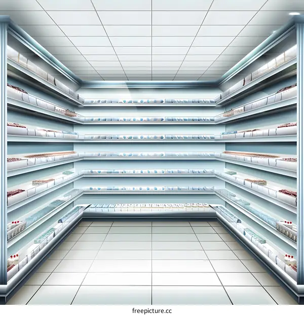 Empty Supermarket Shelves Interior Design