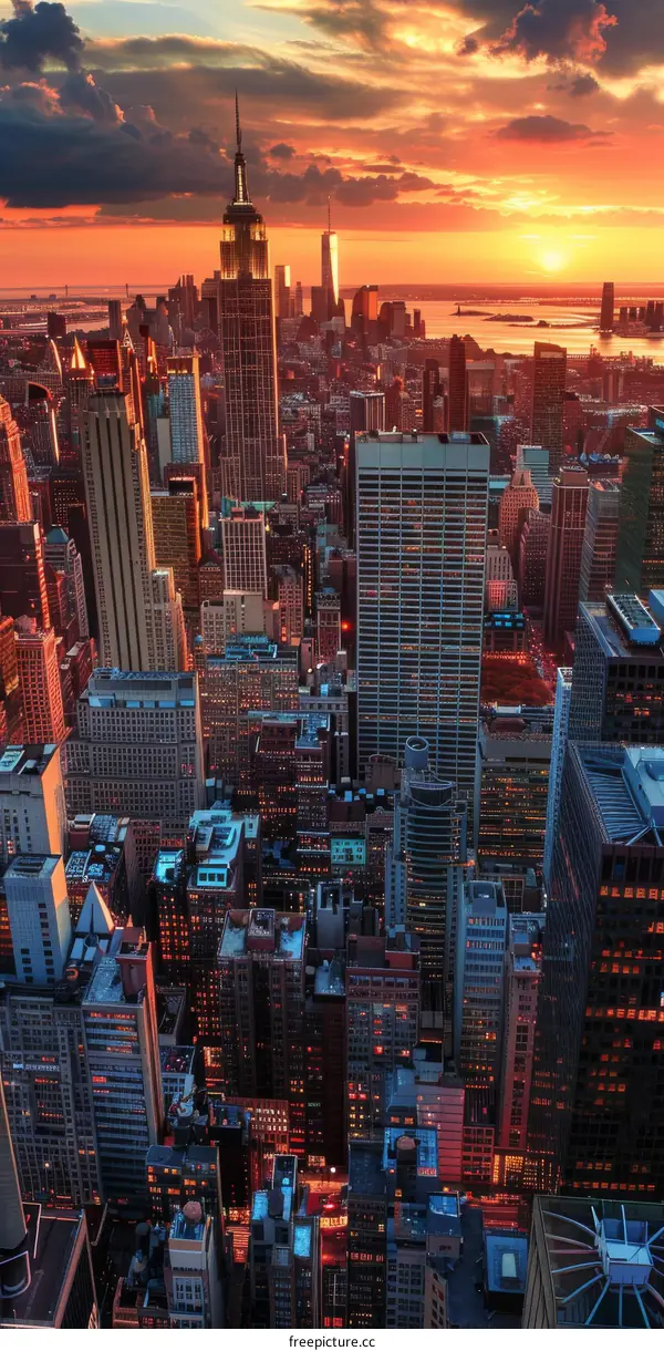 New York City Skyline at Sunset