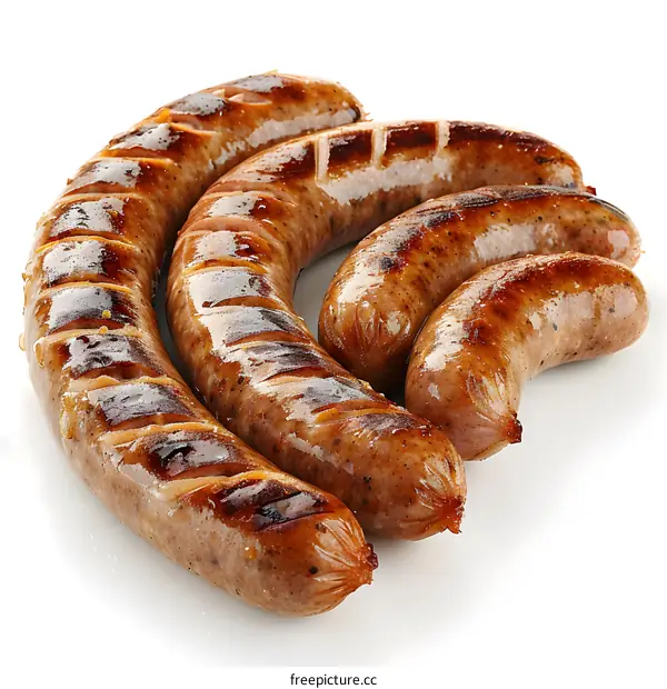 sausages on a white background
