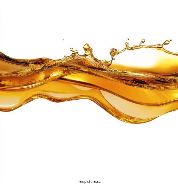 Golden Liquid Splashing Abstract Art