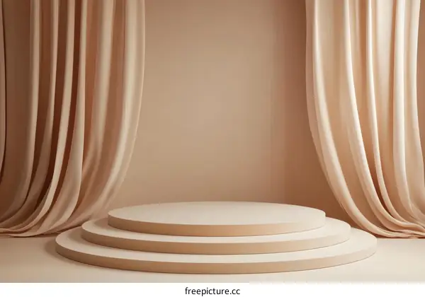 Beige Minimalist Product Showcase with Drapery