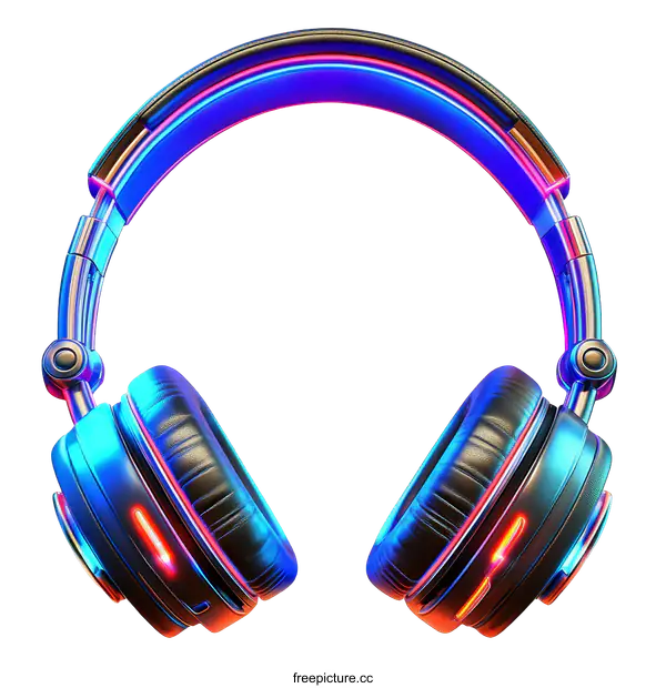 [Transparent Background PNG]Colorful 3D Headphones Illustration