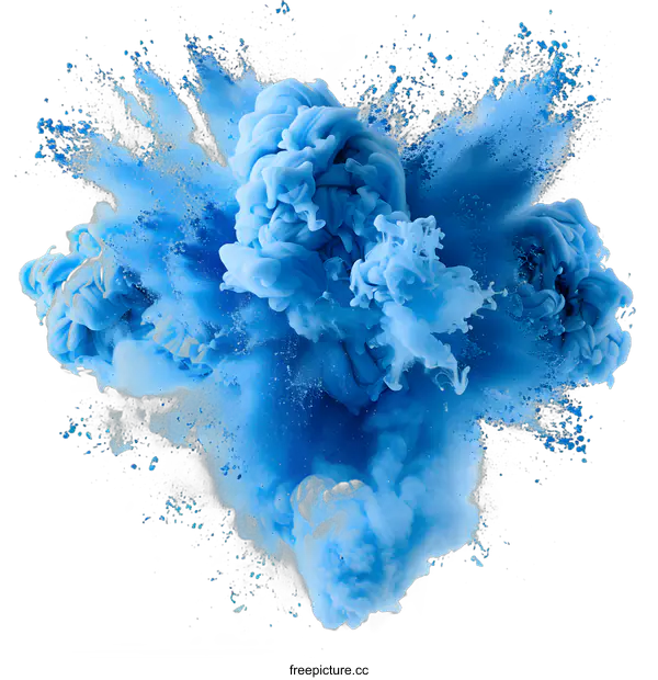 [Transparent Background PNG]Blue Ink in Water