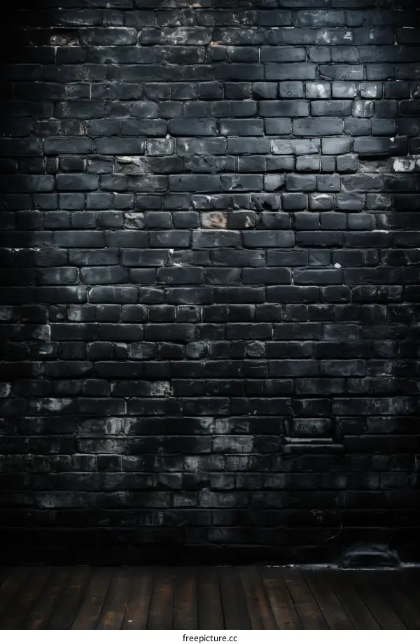 Black brick wall texture background