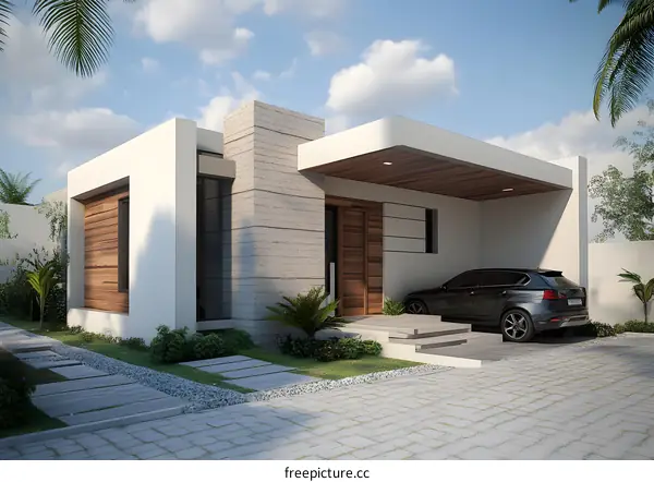 Modern Minimalist House Design With Wooden Accents