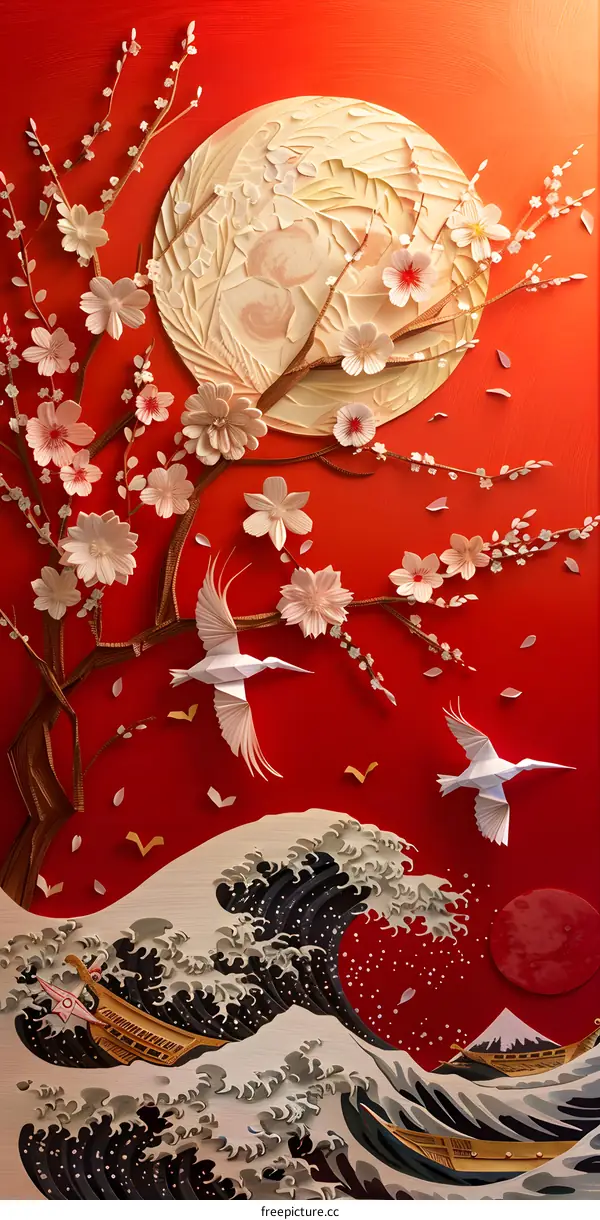 Paper Flowers and Waves