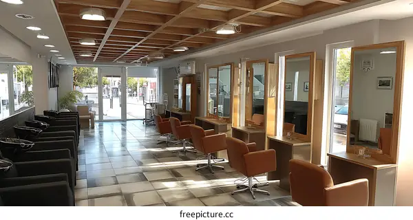 Modern Hair Salon Interior Design with Daylight