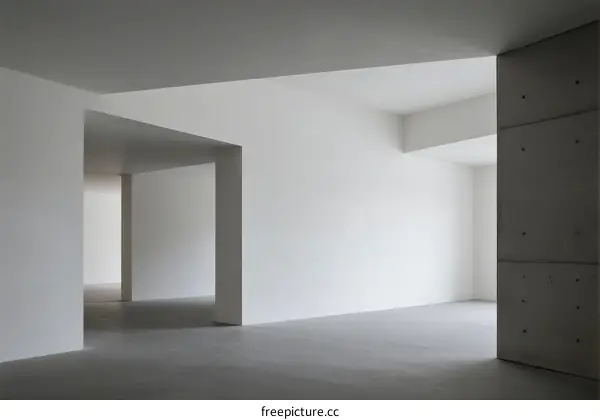 Simplistic and Clean Interior Space with Empty Rooms