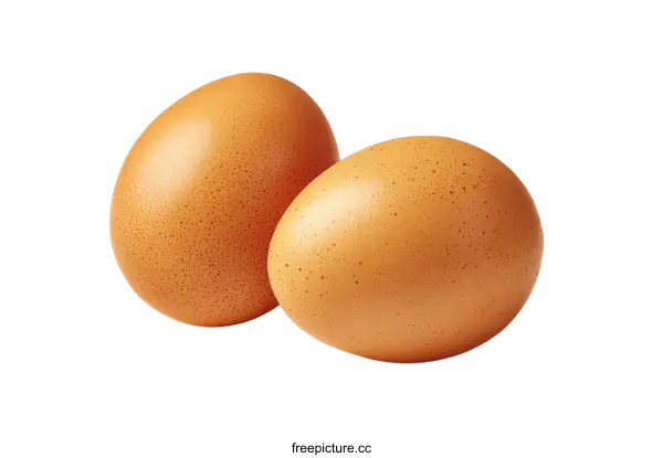 [Transparent Background PNG]Two Brown Eggs on White Background