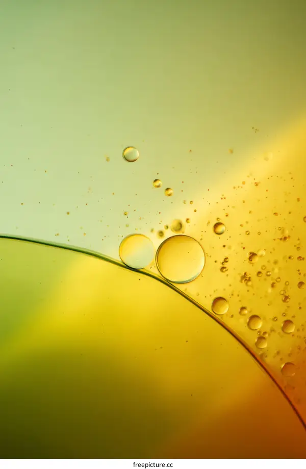 Abstract Colorful Oil and Water Mixture