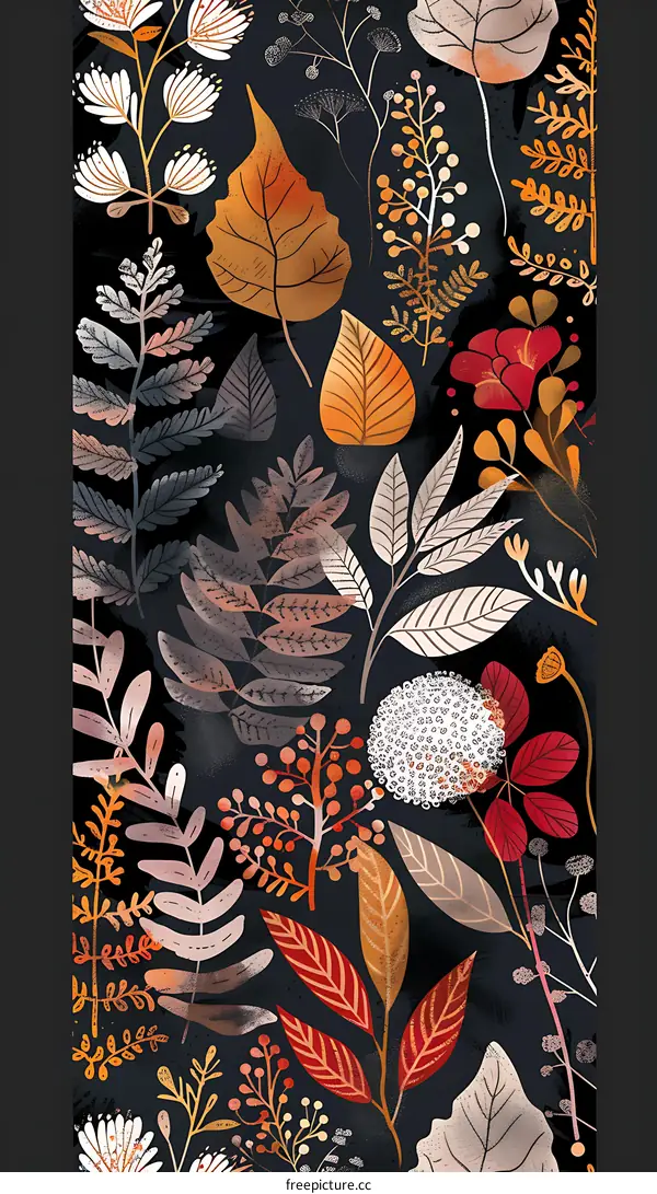 Autumn Leaves Seamless Pattern Design
