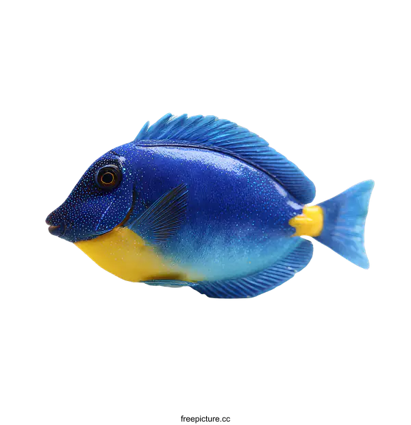 [Transparent Background PNG]Beautiful Blue Fish Isolated on White Background