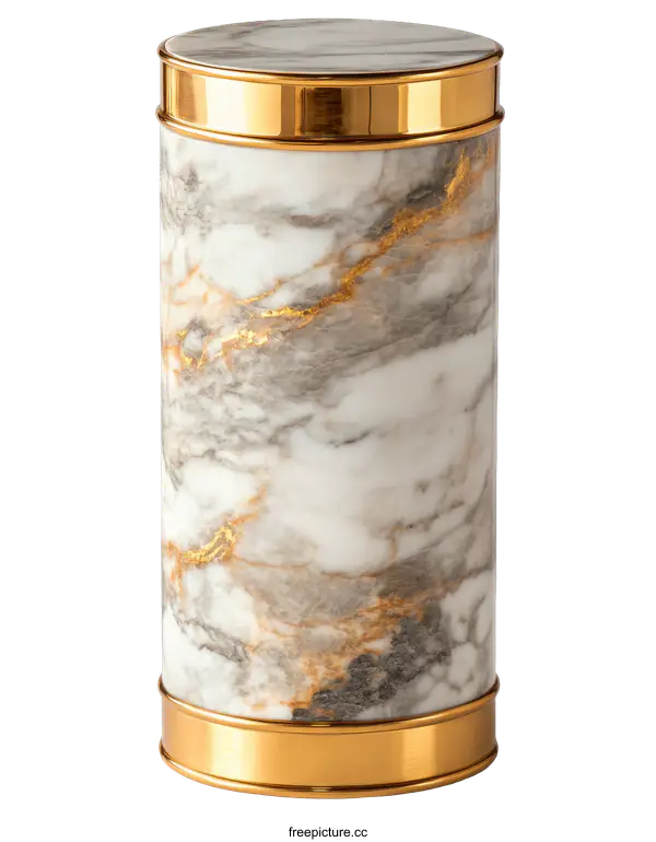 [Transparent Background PNG]Elegant Marble Decorative Cylinder Tabletop