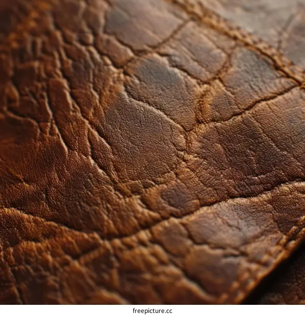 Close-up image of brown leather texture