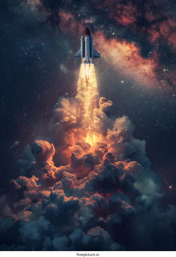 NASA Space Shuttle Atlantis Launch into Space