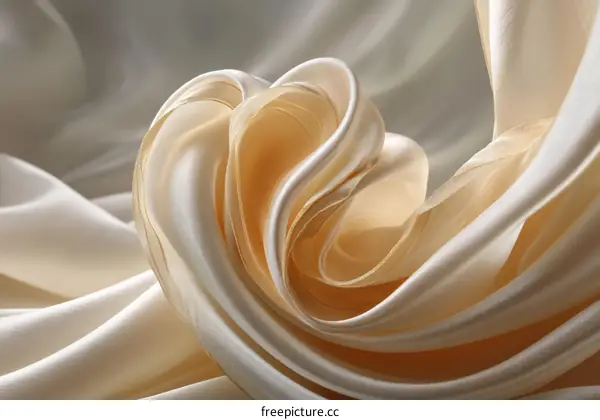 Close Up of Elegant Beige and Cream Silk Fabric Texture