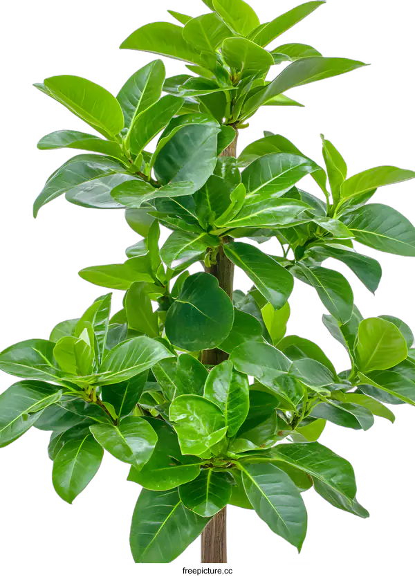 [Transparent Background PNG]Green Ficus Plant Isolated on White Background