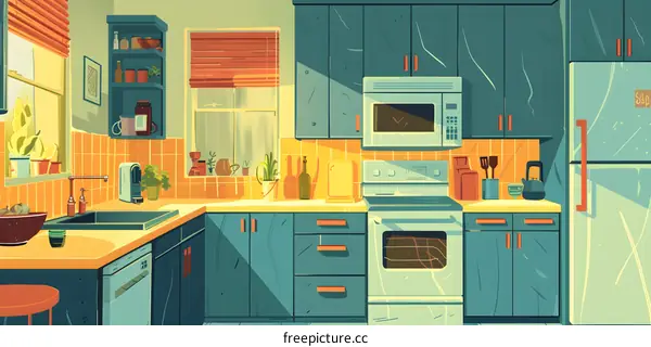 Modern Kitchen Interior Illustration
