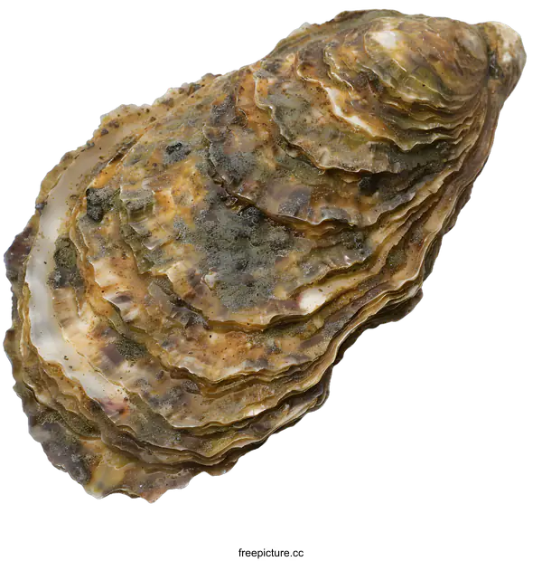 [Transparent Background PNG]Single oyster shell on white background